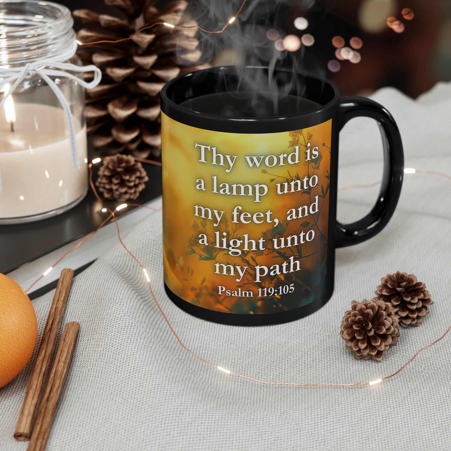 Psalm 119:105 Inspirational Bible Verse Mug, 11oz/15oz