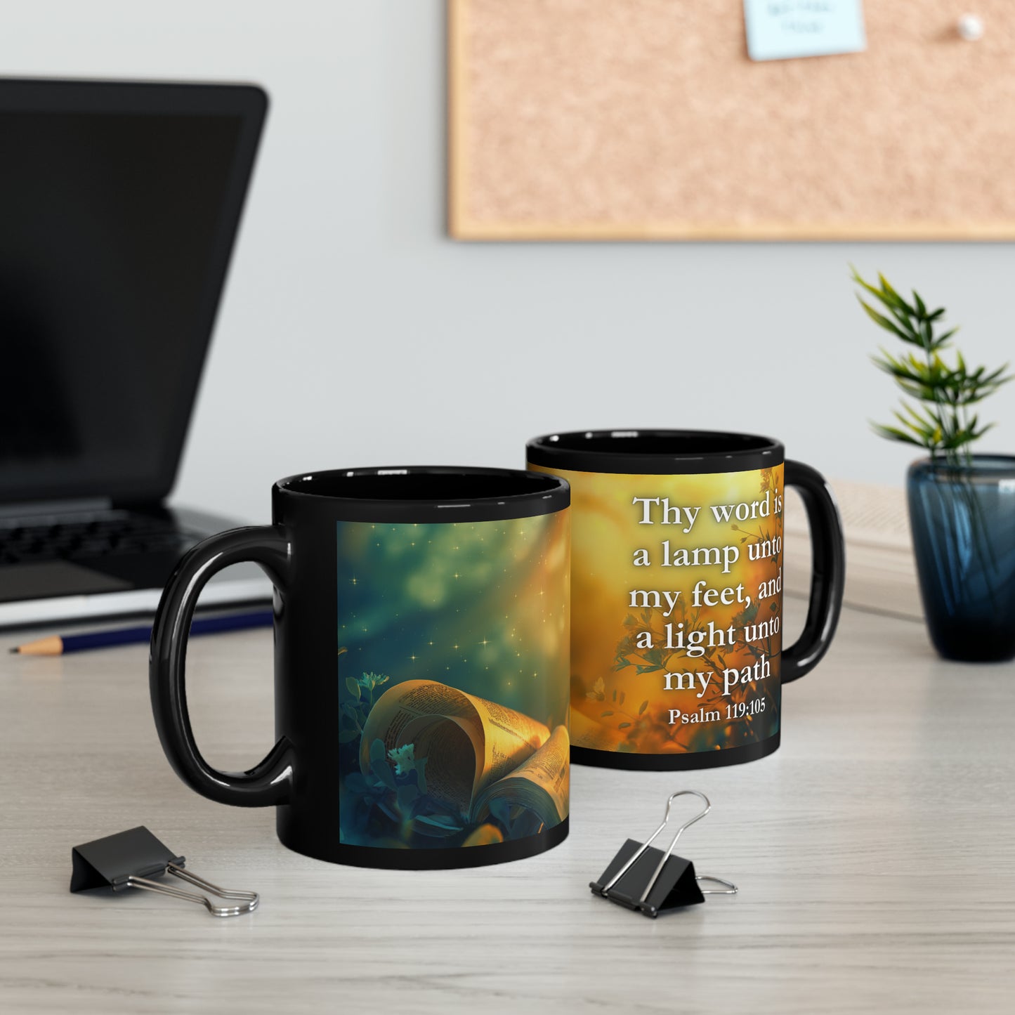 Psalm 119:105 Inspirational Bible Verse Mug, 11oz/15oz